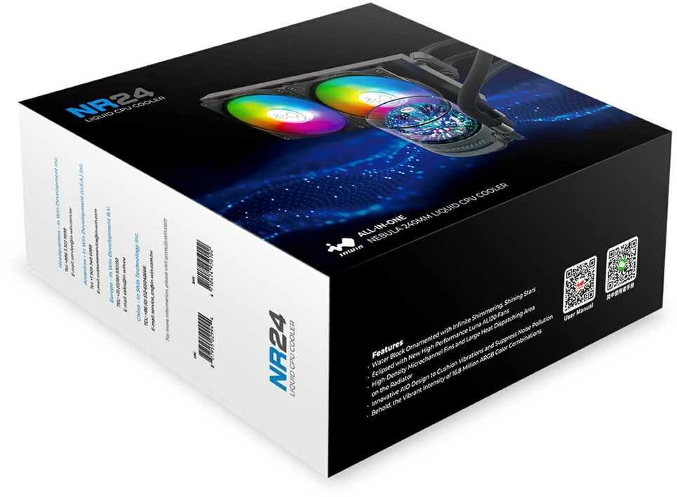 In Win „InWin NR24 ARGB“ universalus skysčio aušintuvas – 240 mm, juodos spalvos