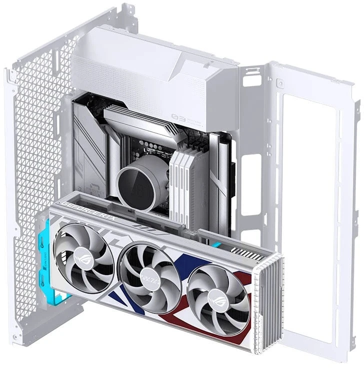 Vaizdo plokštė Jonsbo A50 vertikaler Grafikkartenhalter, PCIe 5.0 Kabelis, 175mm – baltos spalvos