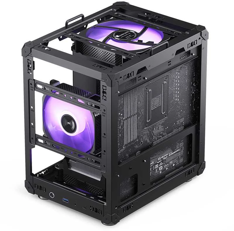 Jonsbo C6 PC-kompiuterio korpusas, Mini-Tower, Micro-ATX, mit Tragegriff – juodos spalvos