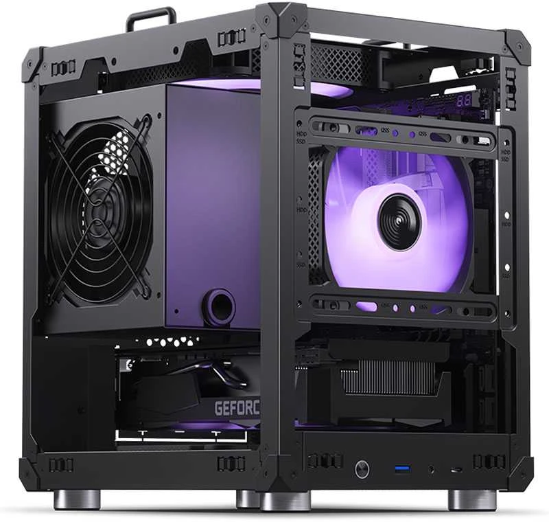 Jonsbo C6 PC-kompiuterio korpusas, Mini-Tower, Micro-ATX, mit Tragegriff – juodos spalvos