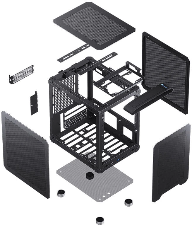 Jonsbo C6-ITX PC kompiuterio korpusas, Mini-ITX – juodos spalvos