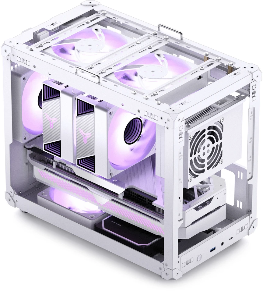 Jonsbo C6 MAX PC-kompiuterio korpusas, Mini-kompiuterio korpusas, Micro-ATX, Tempered Glass – baltos spalvos