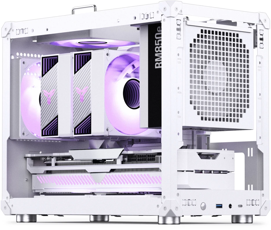 Jonsbo C6 MAX PC-kompiuterio korpusas, Mini-kompiuterio korpusas, Micro-ATX, Tempered Glass – baltos spalvos