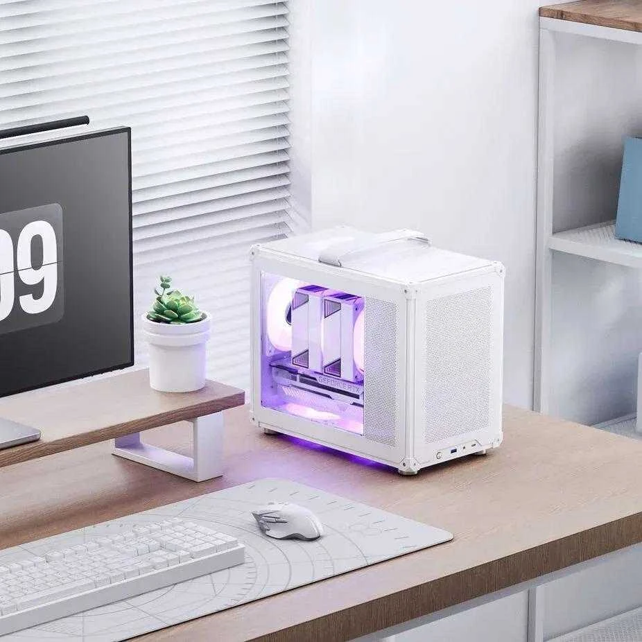 Jonsbo C6 MAX PC-kompiuterio korpusas, Mini-kompiuterio korpusas, Micro-ATX, Tempered Glass – baltos spalvos