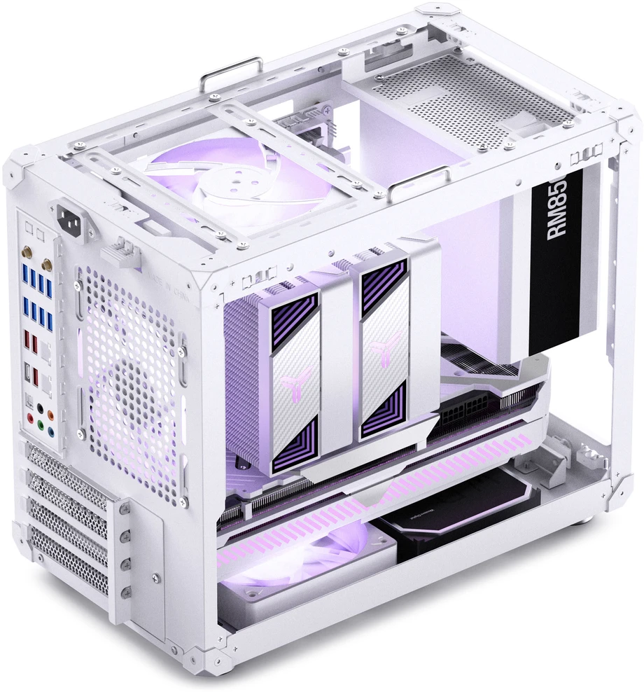 Jonsbo C6 MAX PC-kompiuterio korpusas, Mini-kompiuterio korpusas, Micro-ATX, Tempered Glass – baltos spalvos