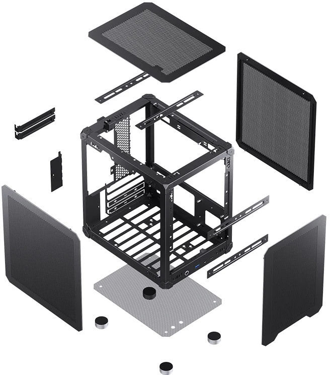 Jonsbo C6 Micro-ATX kompiuterio korpusas – juodos spalvos