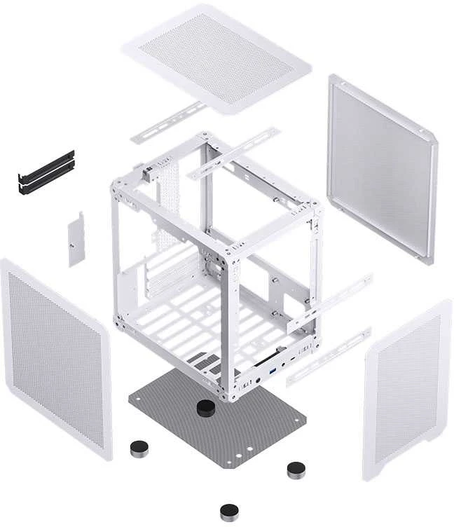 Jonsbo C6 Micro-ATX kompiuterio korpusas – baltos spalvos