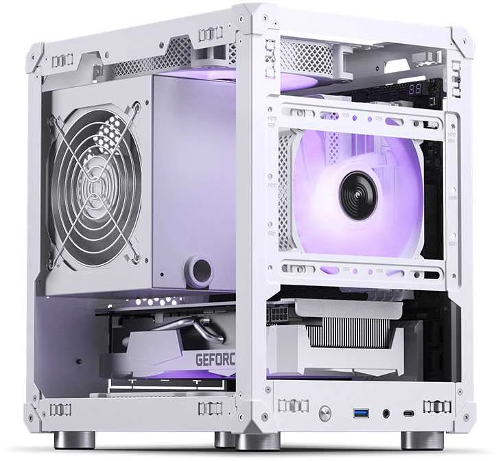 Jonsbo C6 Micro-ATX kompiuterio korpusas – baltos spalvos