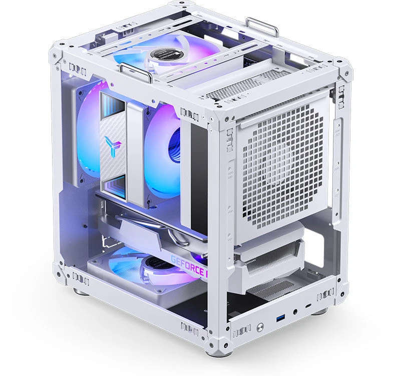 Jonsbo C6 PC-kompiuterio korpusas, Mini-Tower, ITX, mit Tragegriff – baltos spalvos
