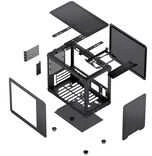 Jonsbo C6 MAX PC-kompiuterio korpusas, Mini-kompiuterio korpusas, Micro-ATX, Tempered Glass – juodos spalvos
