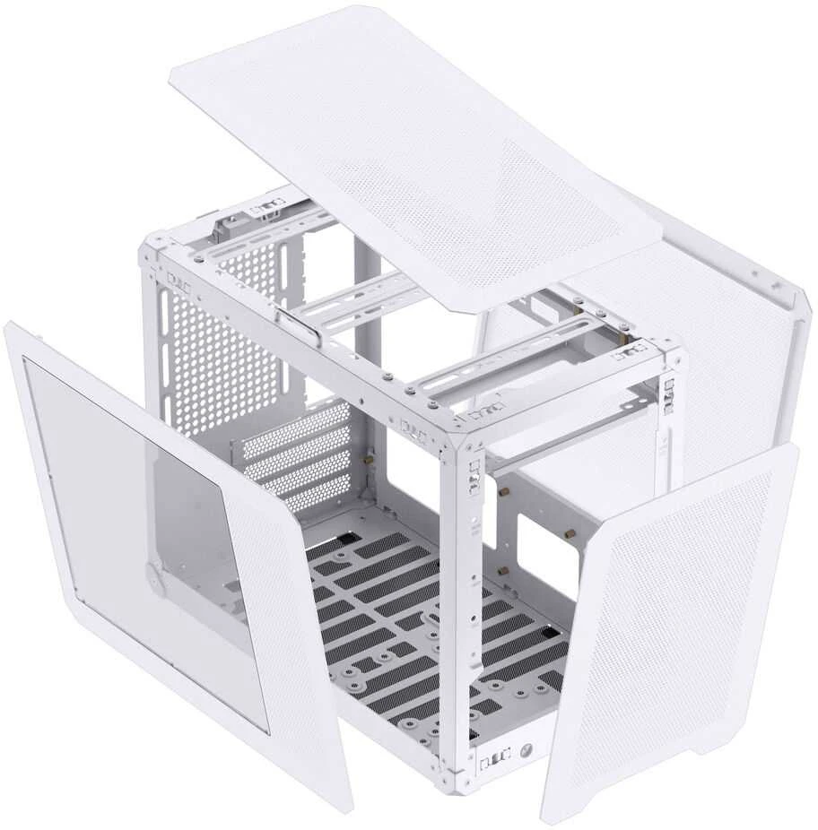 Jonsbo C6 MAX PC-kompiuterio korpusas, Mini-kompiuterio korpusas, Micro-ATX, Tempered Glass – baltos spalvos