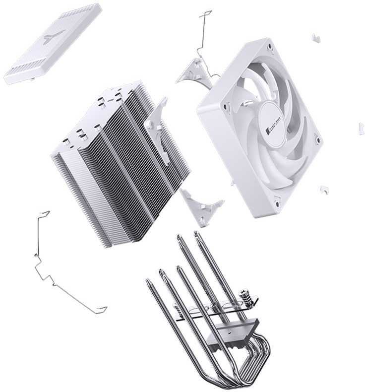 Jonsbo CR-1000 EVO ARGB procesoriaus aušintuvas, 120mm – baltos spalvos