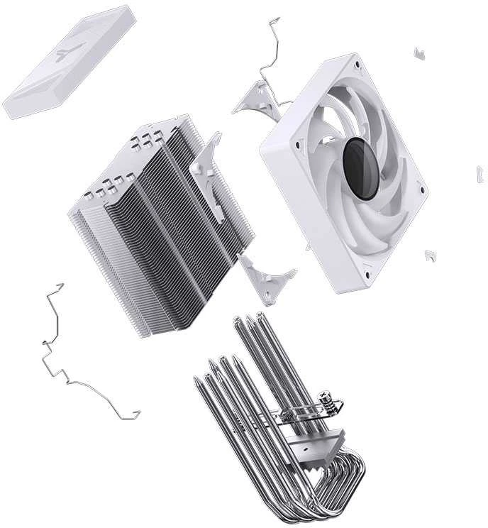 Jonsbo CR-1000 V2 PRO RGB procesoriaus aušintuvas, 120mm – baltos spalvos