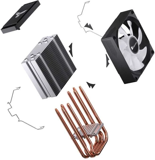 Jonsbo CR-1300 EVO CPU cooler, 90 mm – juodas, RGB