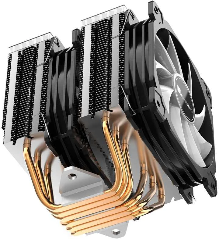 Jonsbo CR-2000 GT procesoriaus aušintuvas Dual Tower, ARGB – 2x 120mm, juodos spalvos