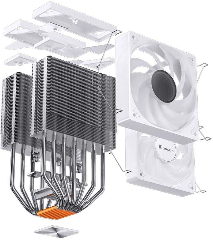 Jonsbo CR-3000 Dual Tower procesoriaus aušintuvas, ARGB – 2 x 120mm, baltos spalvos