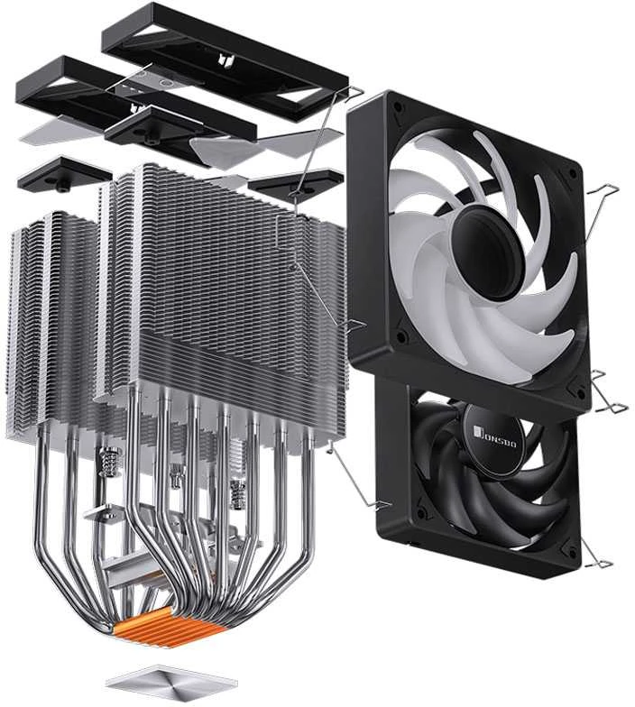 Jonsbo CR-3000 procesoriaus aušintuvas Dual Tower, ARGB – 2x 120 mm, juodos spalvos