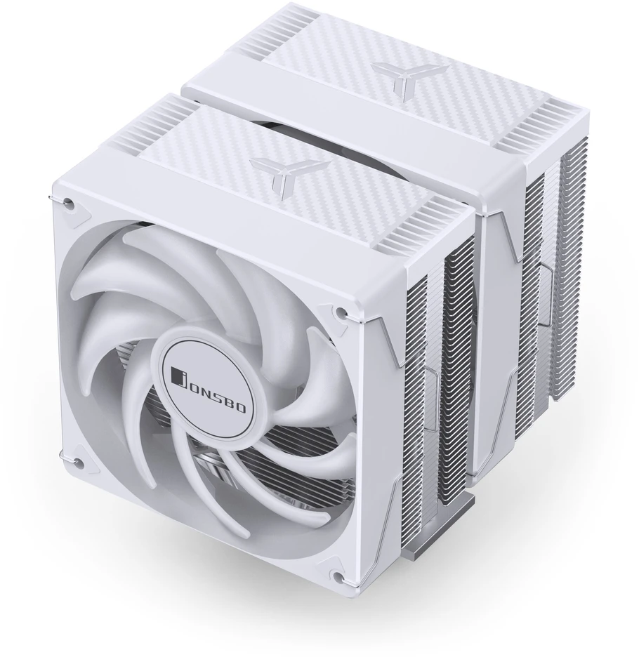 Jonsbo CR-3000E 3-Pin procesoriaus aušintuvas, Dual-Tower, RGB, 260W TDP – baltos spalvos, 120mm