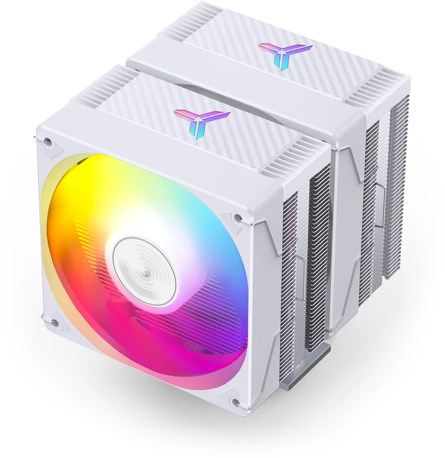 Jonsbo CR-3000E 3-Pin procesoriaus aušintuvas, Dual-Tower, RGB, 260W TDP – baltos spalvos, 120mm