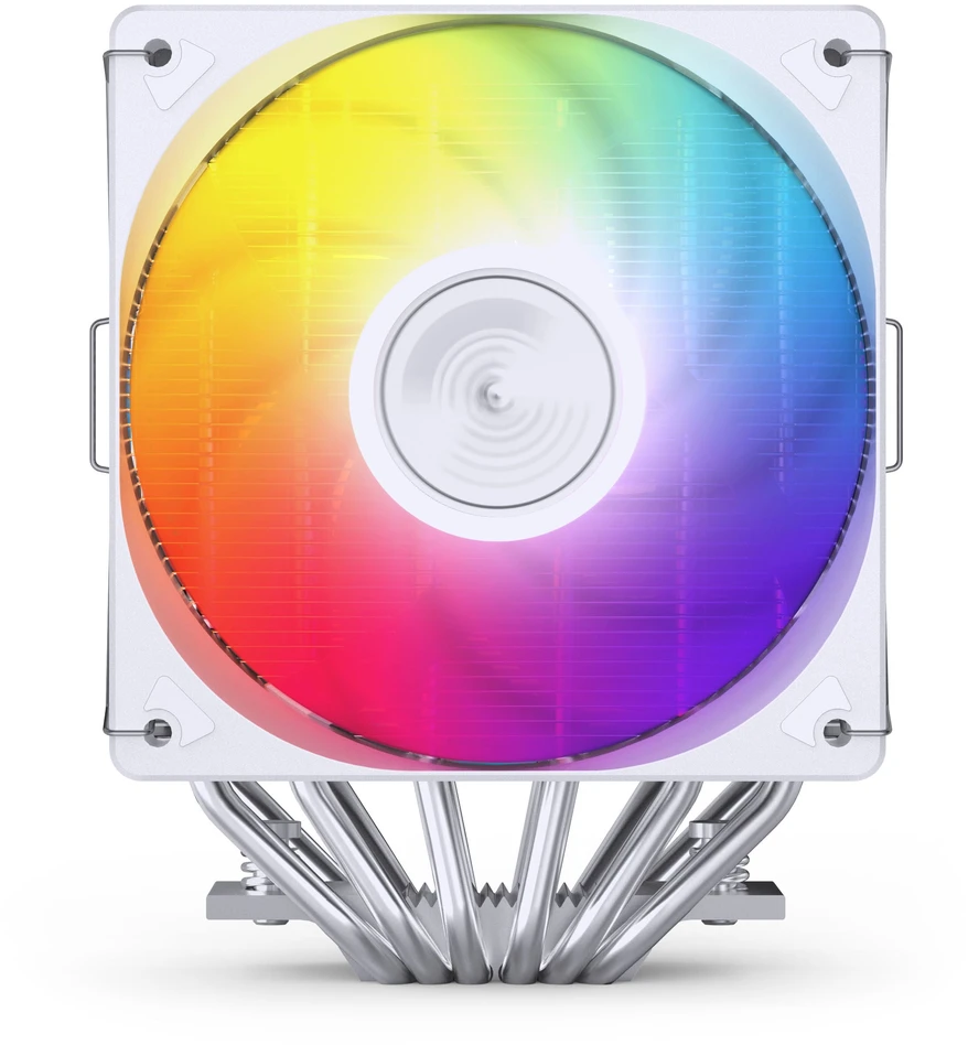 Jonsbo CR-3000E 3-Pin procesoriaus aušintuvas, Dual-Tower, RGB, 260W TDP – baltos spalvos, 120mm