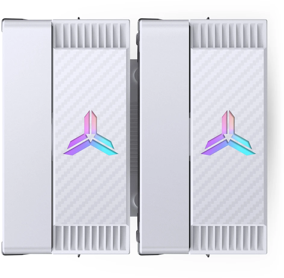 Jonsbo CR-3000E 3-Pin procesoriaus aušintuvas, Dual-Tower, RGB, 260W TDP – baltos spalvos, 120mm