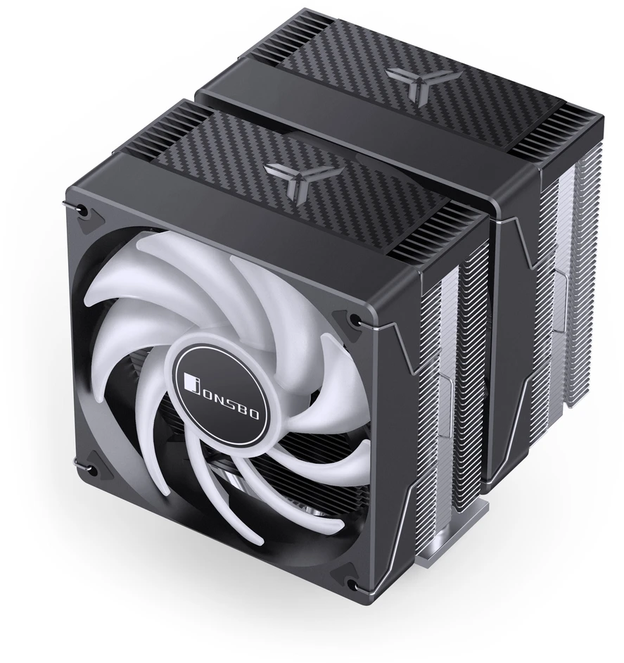 Jonsbo CR-3000E 3-Pin procesoriaus aušintuvas, Dual-Tower, RGB, 260W TDP – juodos spalvos, 120mm