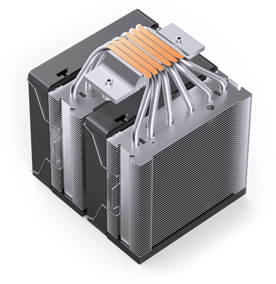 Jonsbo CR-3000E 3-Pin procesoriaus aušintuvas, Dual-Tower, RGB, 260W TDP – juodos spalvos, 120mm