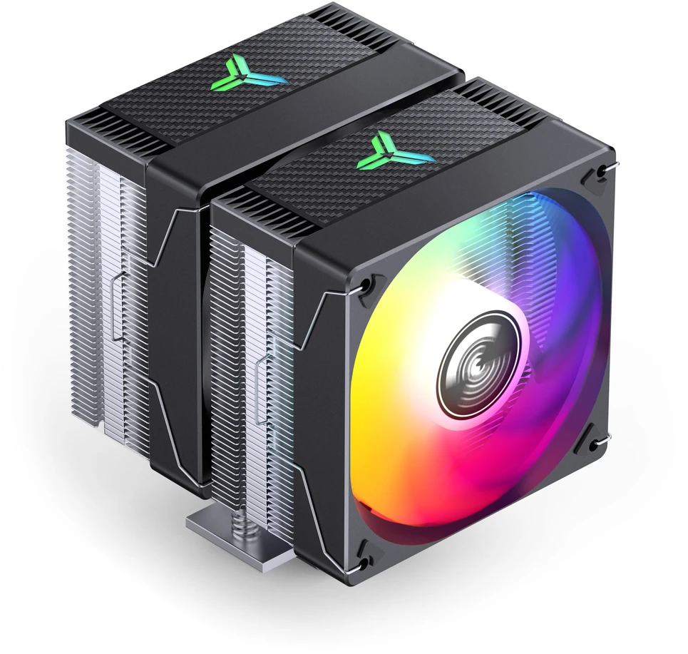 Jonsbo CR-3000E 3-Pin procesoriaus aušintuvas, Dual-Tower, RGB, 260W TDP – juodos spalvos, 120mm