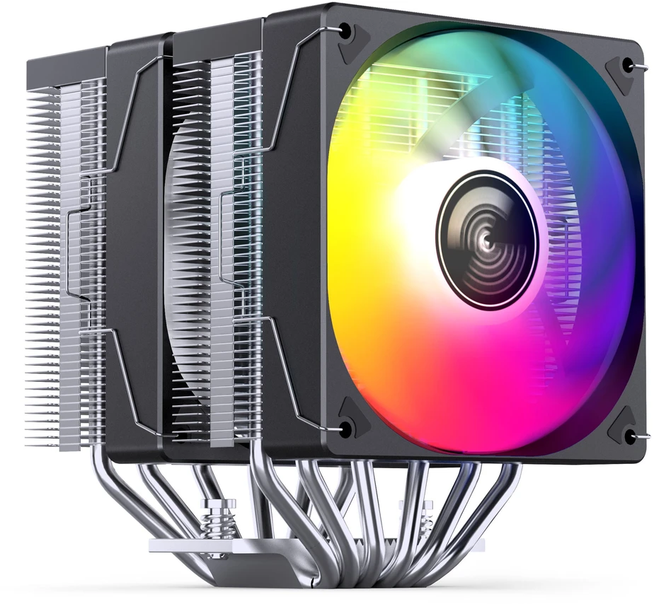 Jonsbo CR-3000E 3-Pin procesoriaus aušintuvas, Dual-Tower, RGB, 260W TDP – juodos spalvos, 120mm