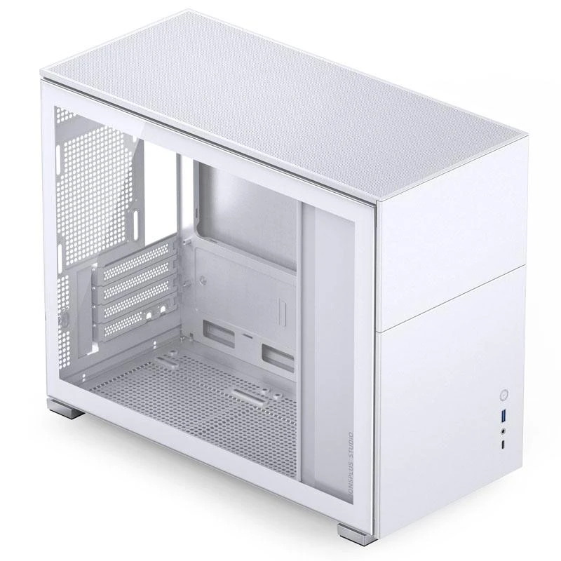 Jonsbo D31 Micro-ATX kompiuterio korpusas, Tempered Glass – baltos spalvos