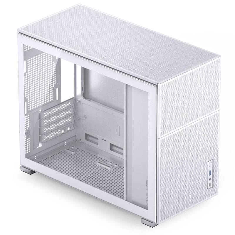 Jonsbo D31 MESH Micro-ATX kompiuterio korpusas, Tempered Glass – baltos spalvos