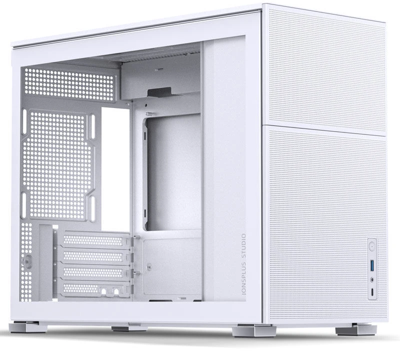 Jonsbo D31 MESH Micro-ATX kompiuterio korpusas, Tempered Glass – baltos spalvos