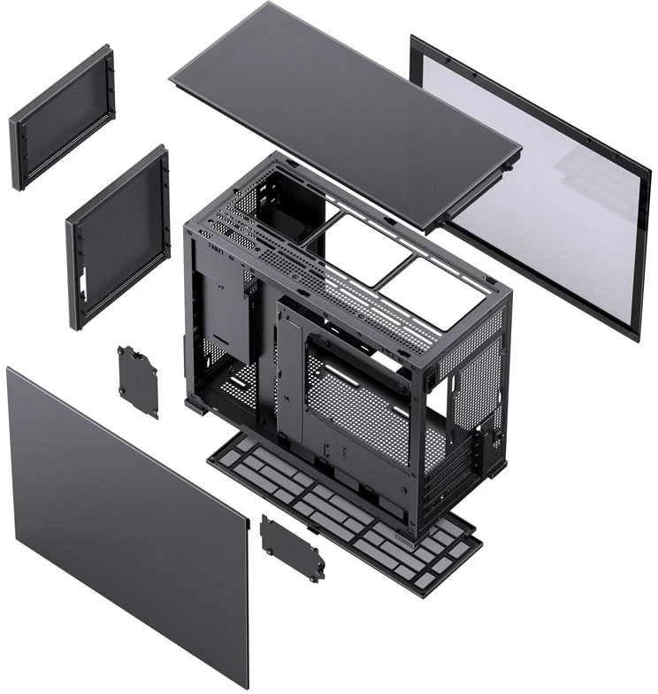 Jonsbo D31 MESH Micro-ATX kompiuterio korpusas, Tempered Glass – juodos spalvos