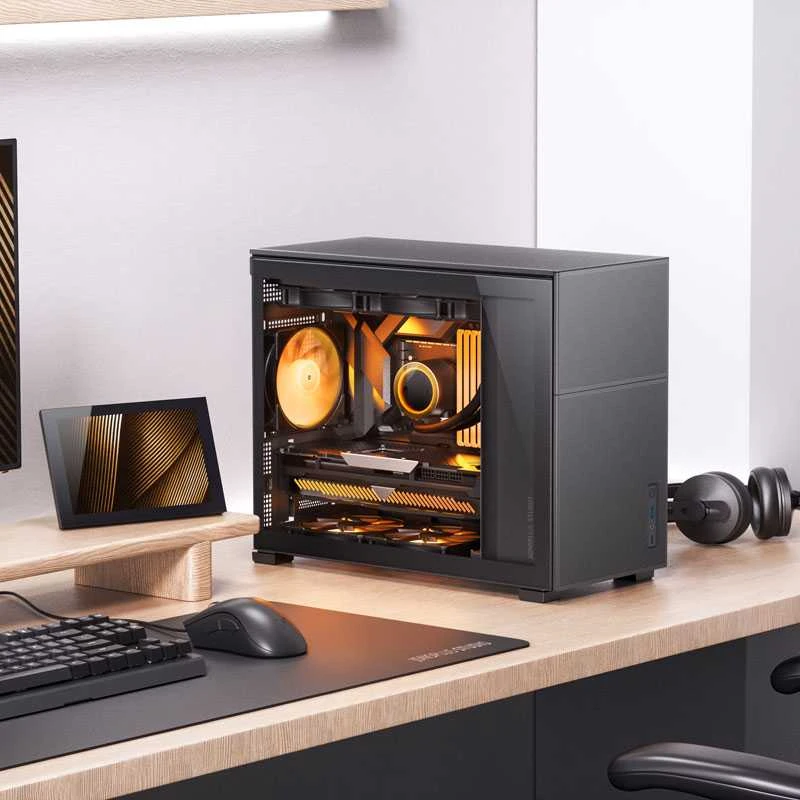 Jonsbo D31 MESH Micro-ATX kompiuterio korpusas, Tempered Glass – juodos spalvos