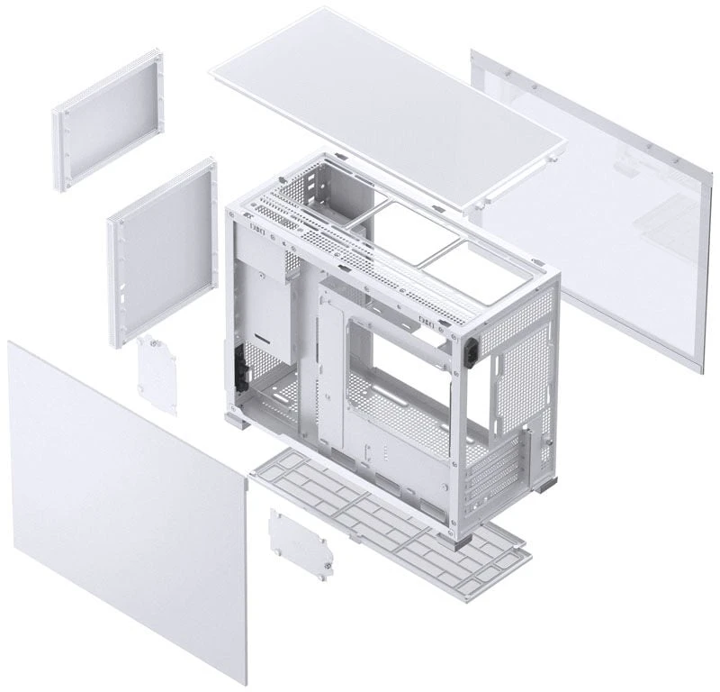 Jonsbo D31 Micro-ATX kompiuterio korpusas, Tempered Glass – baltos spalvos