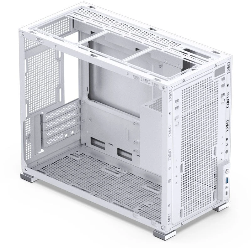Jonsbo D31 Micro-ATX kompiuterio korpusas, Tempered Glass – baltos spalvos