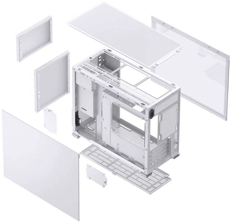 Jonsbo D31 Micro-ATX kompiuterio korpusas, Tempered Glass – baltos spalvos