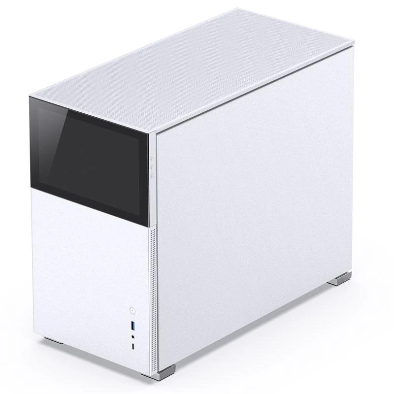 Jonsbo D31 ekrano Micro–ATX korpusas, grūdintas stiklas – balta