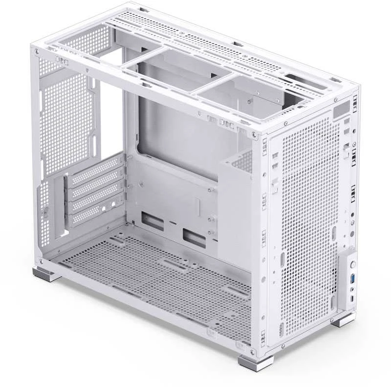 Jonsbo D31 ekrano Micro–ATX korpusas, grūdintas stiklas – balta