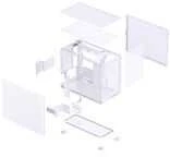 Jonsbo D32 PRO Mesh PC-kompiuterio korpusas, Mini-kompiuterio korpusas, mATX – baltos spalvos