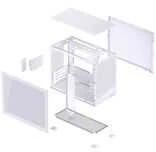 Jonsbo D32 STD Baltas PC-kompiuterio korpusas, Mini-kompiuterio korpusas, mATX, Tempered Glass – baltos spalvos