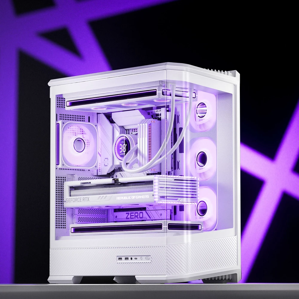 Jonsbo D400 PC-kompiuterio korpusas, Midi Tower, ATX, Tempered Glass – baltos spalvos