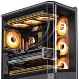 Jonsbo D400 PC-kompiuterio korpusas, Midi Tower, ATX, Tempered Glass – juodos spalvos