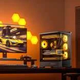 Jonsbo D400 PC-kompiuterio korpusas, Midi Tower, ATX, Tempered Glass – juodos spalvos