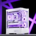 Jonsbo D400 PC-kompiuterio korpusas, Midi Tower, ATX, Tempered Glass – baltos spalvos