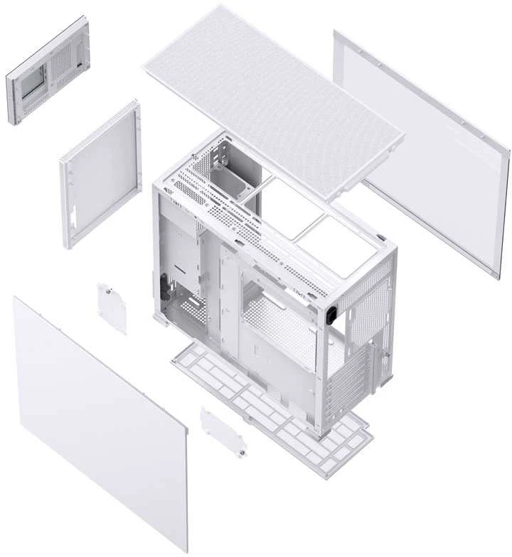 Jonsbo D41 MESH Screen ATX Case, Tempered Glass - baltas