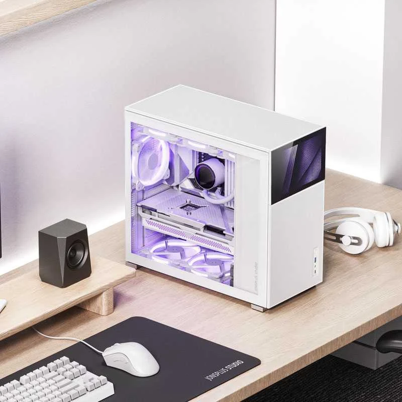 Jonsbo D41 MESH Screen ATX Case, Tempered Glass - baltas