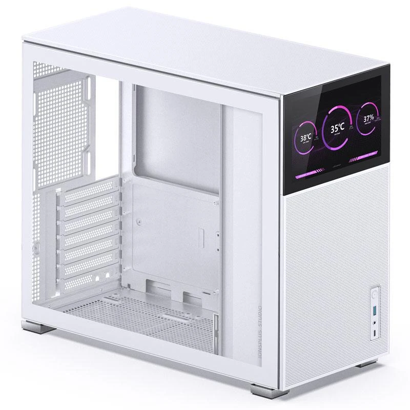 Jonsbo D41 MESH Screen ATX Case, Tempered Glass - baltas