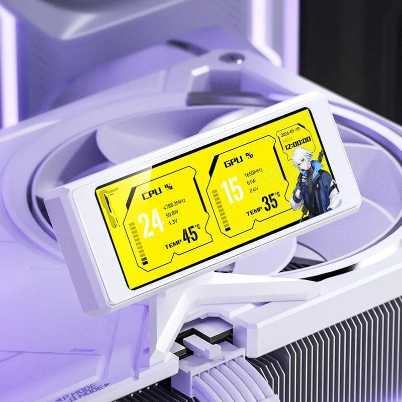Jonsbo DS339 Mini Ekranas, 3,39 col. IPS Bildschirm, USB Anschluss, kompakt – baltos spalvos
