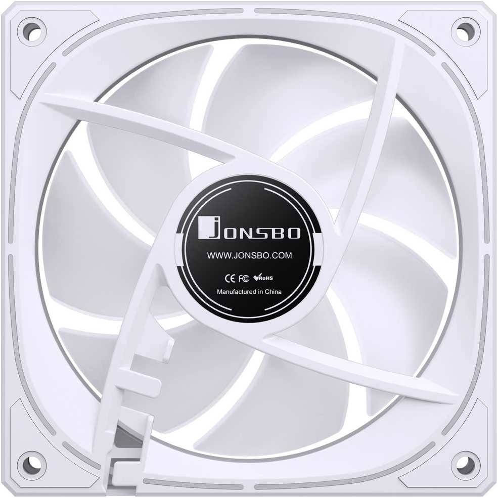 Jonsbo FR-505 ARGB Reverse Blade PWM korpuso ventiliatorius, 120mm – baltos spalvos